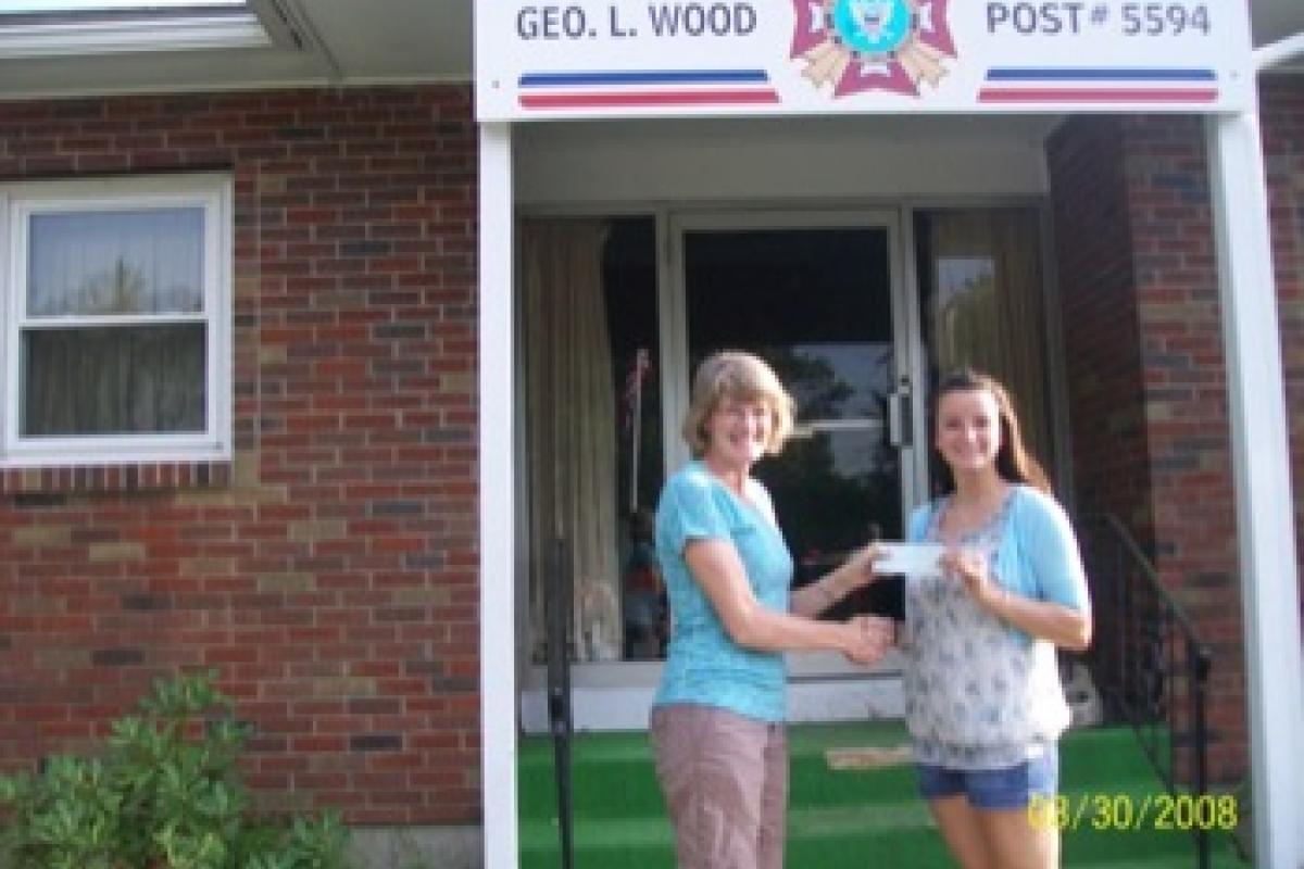 Two Women in Front of Post