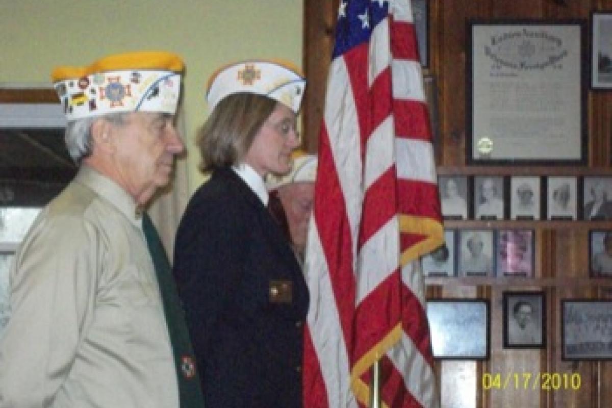 Two Veterans and Flag