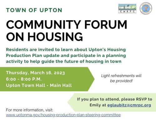 Upton Housing Forum Flyer